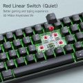 Dierya DK61SE 60% Mechanical Gaming Keyboard, 61 Keys Anti-Ghosting, LED Backlight, Detachable USB-C, Ultra-Compact Mini Wired Keyboard with Red Linear Switch for Windows Laptop PC Gamer Typist. 