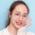 Anti Blue Light Glasses Round Cermin Mata Silau Computer Eyeglasses for Women Men Fashion Metal Frame Specs Korean Style. 