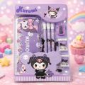 Kuromi Stationery Gift Set – Sanrio School Supplies Stationery Items for Girls | Early Learning School Stationery | Cute Purple Case Pencil Geometry Gift for Girls. 