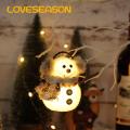 Christmas Snowman Doll Christmas Snowman Ornament with Knitted Scarf Plush Earmuff Warm Lighting Festive Xmas Desktop Decoration Gift Holiday Snowman Doll. 