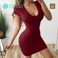 DR BEI Bodycon Dress Waist Tight Solid Color Bodycon Mini Dress. 