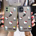 JIUMOO For OPPO A57 Case Cartoon Cute Kitty Cat Side Edge Square Casing Design Soft Cases Silicone Patten Frosted Transparent Hard Full Cover Camera Shockproof Protection Phone Case. 
