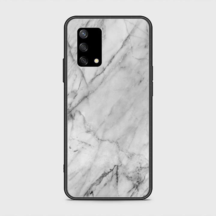 Oppo F19 Cover - SkinLee HQ Infinity Glass Case (Soft) - Realistic White Marble - SKINLEE-128-1-1027-647