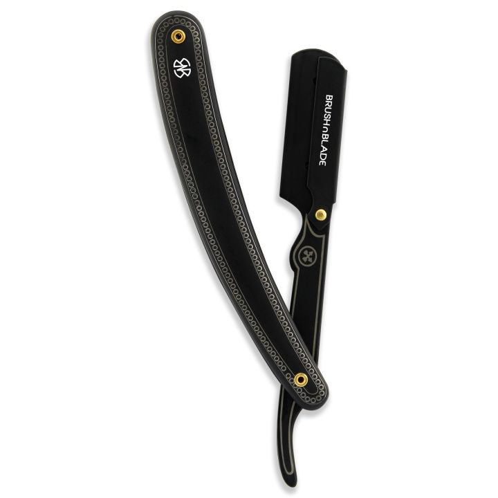 BrushnBlade Stainless Steel Cut Throat Razor in Matte Black ...