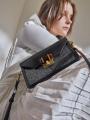 Charles & Keith CK2-80781405 Original Ladies Hand Bag Black Color With Leather Stripe-Buy Online Hand Bags In Pakistan. 