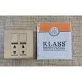 Klass 2+2 Switches and Sockets Metal Base, Pure Copper Points with 1 Year Warranty. 