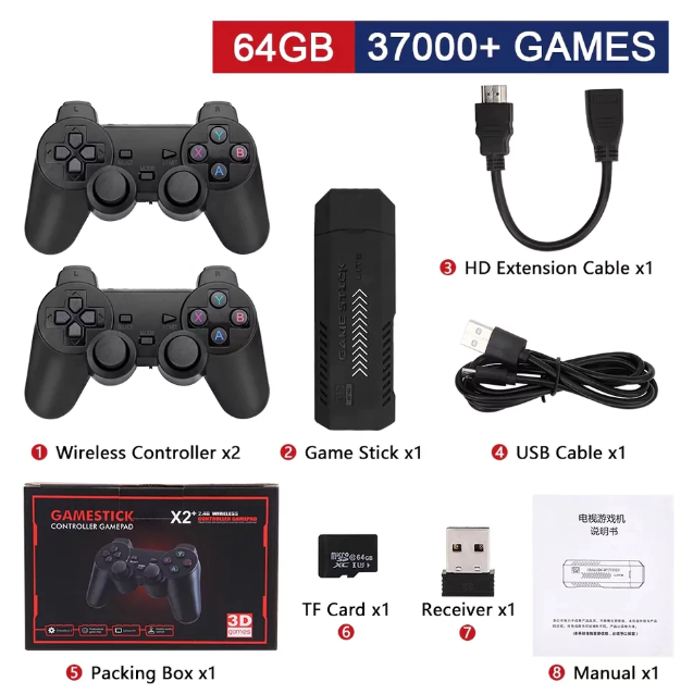 X2%20Plus%20Game%20Stick%2064GB%2037,000%20Plus%20Games%204K%20Game%20Stick%203D%20HD%20Retro%20Video%20Game%20Console%20-%202%20Wireless%20Controller%2030%20plus%20Emulator%20For%20PS1/N64/DC%20MORE%20-%20Image%202