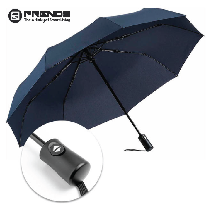 PRENDS Automatic Open and Close Windproof Folding Umbrella for Men Women 8 Ribs Portable Umbrellas for Rain and Sun Protection Three Steps Folding Umbrella