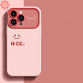 Couples Cute NICE Smile Simple Case For Realme 11 5i C53 C25 C15 C35 6i 8i 5 C25Y C20 C12 C55 C11 C17 C51 C33 C21Y C21 C30 C20A C31 C25s Contrast Window Lens Frame Fashion Solid Color Cover. 
