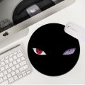 Black Mouse Pad Mouse Mat Round Computer Small Mats Gamer Slipmat Mousepad Red Mangekyou Sharingan Desk Accessories Pc. 