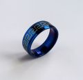 Pack of 1 Versace-Inspired Blue Stainless Steel Challa Ring - Available in 2 Variations (5mm and 8mm) and 5 Sizes. 