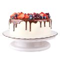 Rotating Cake Turntable White Cake Stand Spinner for Cake Decorations, Pastries, Cupcakes. 