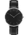 Black Leather Strap Watch- Unisex. 