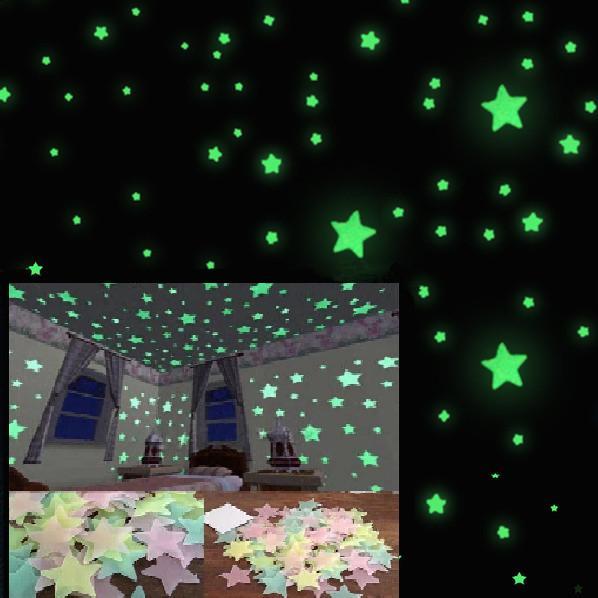Pack%20of%20100%20Glowing%20Stars%20Wall%20Stickers%20Fluorescent%20Night%20Glowing%20Stars%20-%20Image%202