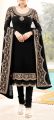 Ladies Chiffon Crinkle Embroidered Black Shalwar Kameez HS-197 (Unstitched). 