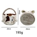 NCANRUI 10In/25cm Cute Plush Cow Easter Buckets with Ear Egg Hunt Easter Gift Bags Bags for Party Decorations Candy Gifts. 