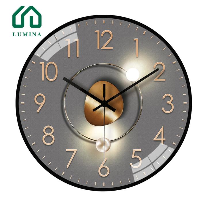 Lumina Geometric Wall Clock 8 Inch Modern Wall Clock Silent Non-ticking Battery Operated for Home Office Decor Stylish Quiet Wall-mounted Clock for Living Room Bedroom Kitchen Classroom Buy on Battery