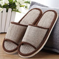 Open Toe Breathable Slippers Linen Thick Bottom Non-slip Washable Leisure Shoes Casual Hotel Home Four Seasons Couples Slippers. 