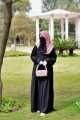 Black Button Style Georgette Abaya for Girls women Modest Abaya Islamic Dress Elegant Abaya Fashion Traditional Abaya Women's Abaya Black Abaya Designer Abaya. 