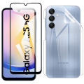 Samsung A25 Glass Protector 5D-10D-11D-21D-9D Glass Full Coverage + Back Clear Jelly Protector Soft Film Protection Hydrogel Film Back Protector For Samsung A25. 