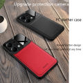 Biruiqu For Redmi Note 13 Pro 4G Hybrid Soft TPU Leather Tempered Glass Shockproof Case Cover. 