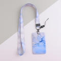 Lanyard with ID Clip, Cute Silk Lanyard Neck with Badge Reel ID Clip with Metal Clip, for students, teachers, office workers, keys, wallets, girls, women gifts (marbled). 