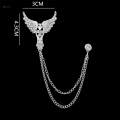Suit Brooch with Chain Hanging Chain Brooch Costume Accessories Angel Wing Brooch Pin for Tuxedo. 