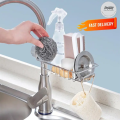 Sponge Holder for Kitchen Stainless Steel Faucet Storage Rack Adjustable Sink Caddy Organizer Soap Drainer Bathroom Accessories. 