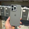 Official Silicone Case for iPhone 15 / 15 Plus / 15 Pro / 15 Pro Max Case – Back Cover with Apple Logo – Natural Titanium. 