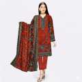 Women Printed Lawn Suit 3 Piece | Red Floral Design Kurta Trouser Dupatta | Summer Casual Wear. 