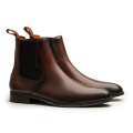 Customised Handmade Brown Leather Chelsea Boots. 
