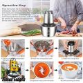 "RAF FOOD PROCESSORS" 3L & 2L  Meat Grinder 1000W Stainless Steel Electric Chopper Meat Grinder - Mincer, Food Processor, Slicer - Home Appliance. 