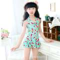 Korean version of children's one-piece bikini, cherry patterned skirt style for older children, skin friendly, comfortable, and high elastic swimsuit. 
