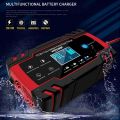 Car Battery Charger 12V/24V Fast Charging Intelligent Pulse Repair Charger LCD Display AGM GEL Lead-Acid For Auto Motorcycle. 