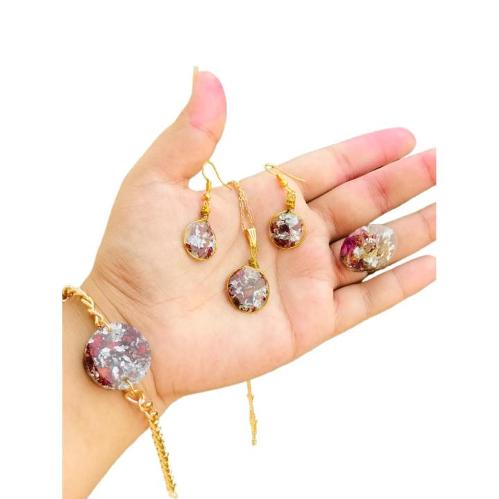Resin set of handmade jewellery for girls