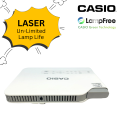 Casio XJ-A142 Ultra-Slim, Stylish, Lightweight Portable  Laser LED Lamp Free Projector for Movies, Gaming & Office Presentations. 
