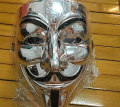 Silver color - V for Vendetta Hacker mask for Halloween Costume Cosplay Party Masks. 