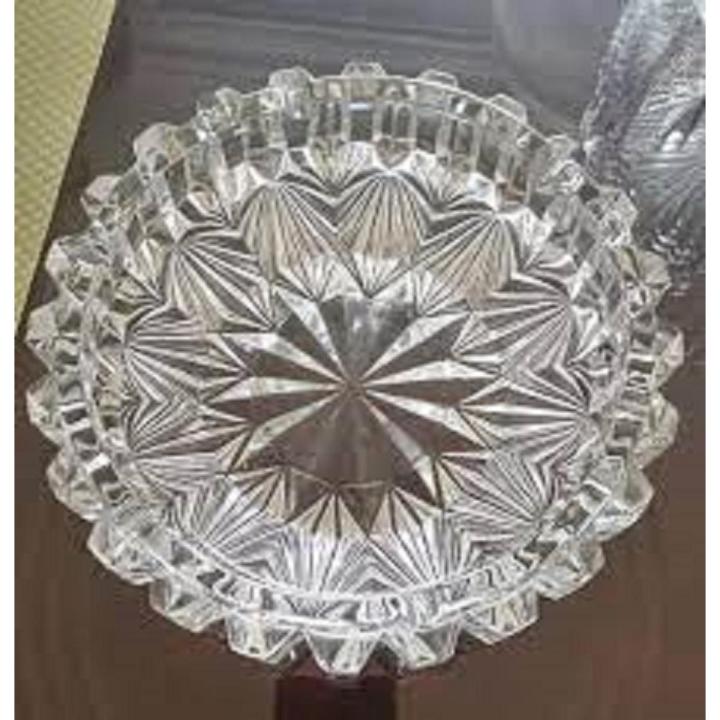 Ashtray , Large Glass Ashtray for Smokers, Clear Crystal Ash trays Outdoor Glass Round Ashtrays