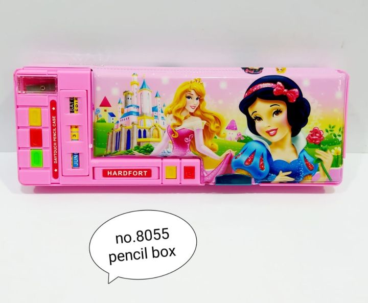 DAYTOUCH Barbie Style Multi-Compartment Pencil Case for girls  - High Capacity for Students – with builtin sharpner – double sided - Magnetic Closure