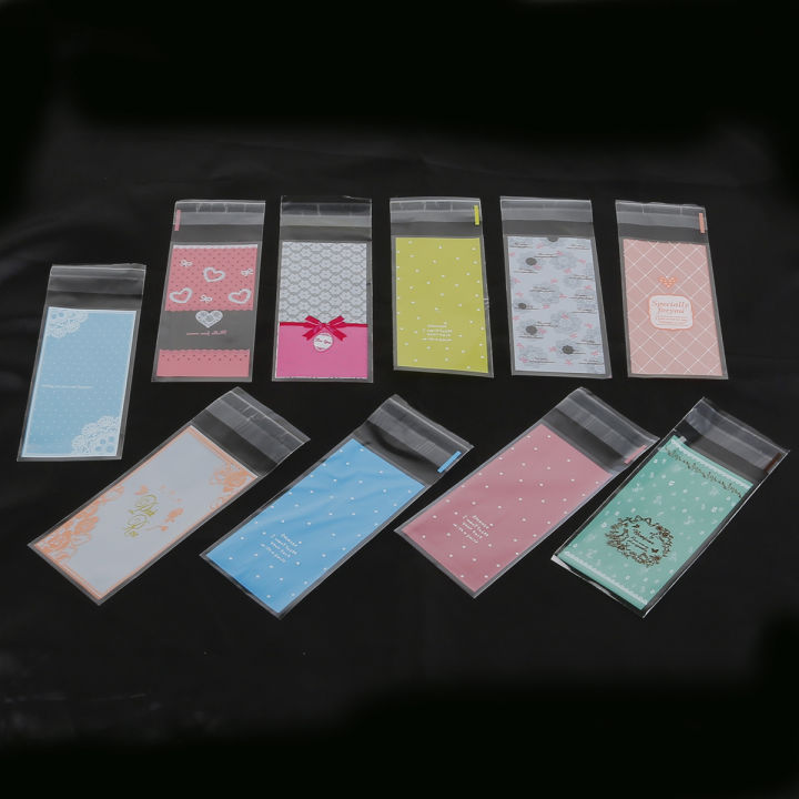100Pcs Mini Plastic Cookie Packaging 5x10cm Cupcake Wrapper Bags Opp Self Adhesive Bags Gift Candy Bag Clear Lipstick Package