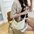 Japanese Harajuku Nylon Shoulder Bag Women Solid Color Sling Bag Ins Simple Crossbody Bag Student Casual Bag.