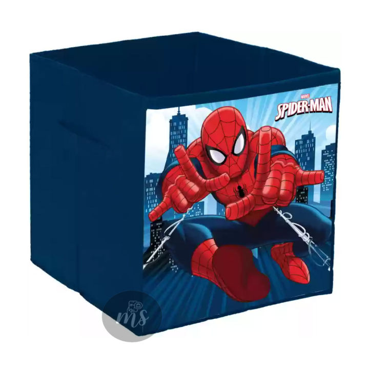 Spiderman Printed Foldable Storage Cubes Organizer Basket Bin Storage Boxes Storage Container with Handles for Travel Moving Toy Storage Box With Lid
