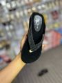 Black Bed Sole Shoes for Women - Black Velvet Chappal for Ladies. 