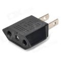 Round to Flat Power Plug Convertor - Black A. 