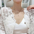 Spice girl temperament pendant jewelry wholesale niche ins style clavicle chain bow flower light luxury color preservation necklace women. 