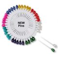 Pack of 80 - Pear Shaped HIJAB SCARF Pins Wheel - Multicolor Pins. 