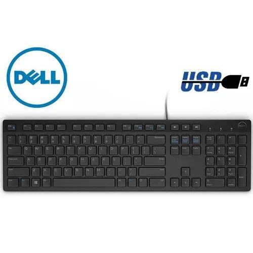 D-e-l-l Multimedia Ultra Slim Keyboard KB216 Smooth Keys, Slim Design PC and Laptop For Home and Office Use