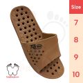 Bathroom Anti-Slip Shower Slippers with Holes. Comfortable, and Long-Lasting Footwear for Daily Use in Washrooms  and Washing area. Best in Marble, and Tile Flooring. Non-Slippery Beige Slippers for Bathroom, Washroom and Washing Area, and Shower.. 