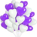 Heart Latex Balloons Pack Of 40 Pieces For Anniversary Decoration & Birthday Decoration Red & White Heart Shape Baloons. 