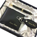 Personalized/Customized Name On Wallet Keychain and pen With Gift Box. 